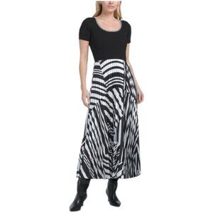 ELIE TAHARI The Aminah Mix Media Sweater Dress